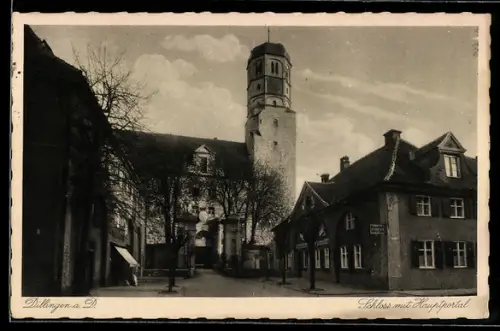 AK Dillingen a. D., Schloss mit Hauptportal