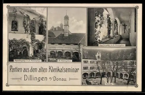 AK Dillingen a. Donau, Klerikalseminar, St. Hieronymus-Kapellengang, Hofecke
