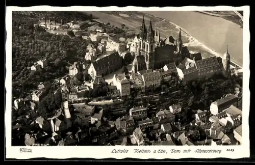 Foto-AK Walter Hahn, Dresden, Nr. 8287: Meissen a. Elbe, Dom, Albrechtsburg, Luftbild