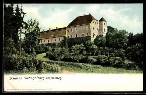 AK Meissen, Schloss Siebeneichen am Waldrand