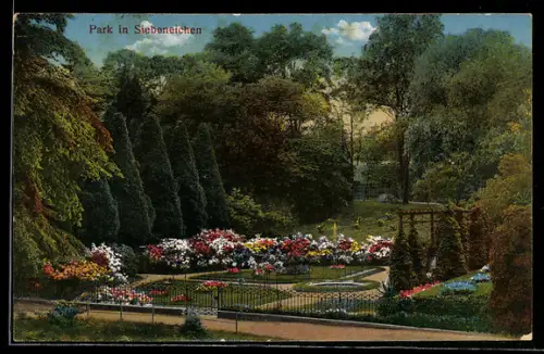 AK Meissen /Sachsen, Schloss Siebeneichen, Park