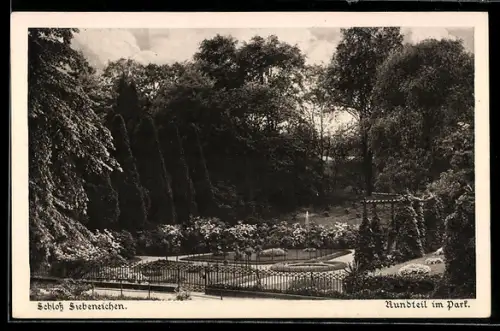AK Meissen /Sachsen, Schloss Siebeneichen, Rundteil im Park