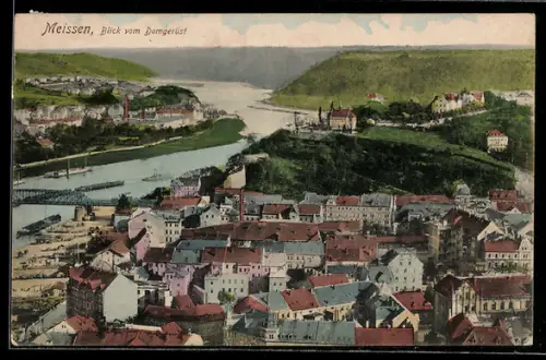 AK Meissen / Elbe, Blick vom Domgerüst