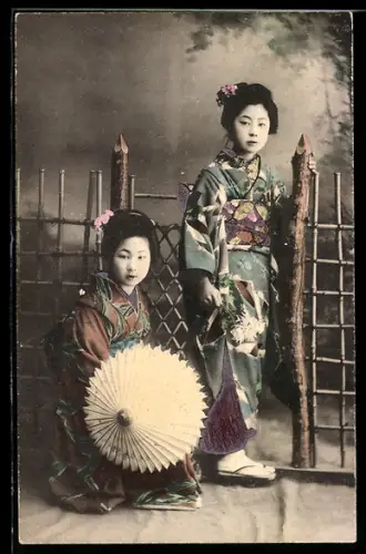 AK Geishas mit Schirm