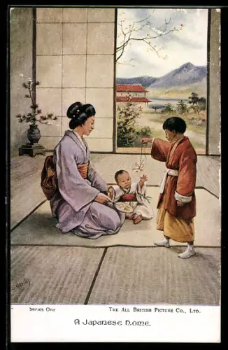 AK A Japanese Home, Japanese Woman with Children