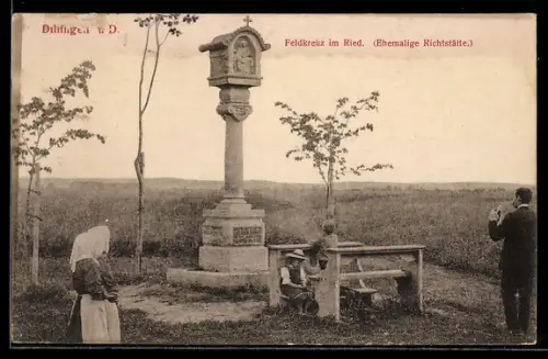 AK Dillingen a. D., Feldkreuz im Ried, ehemalige Richtstätte