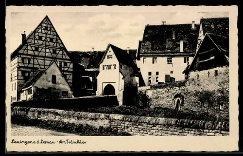 AK Lauingen a. d. Donau, Am Tränktor, Ortspartie