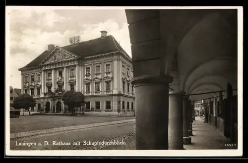 AK Lauingen a. D., Rathaus, Schupfedurchblick