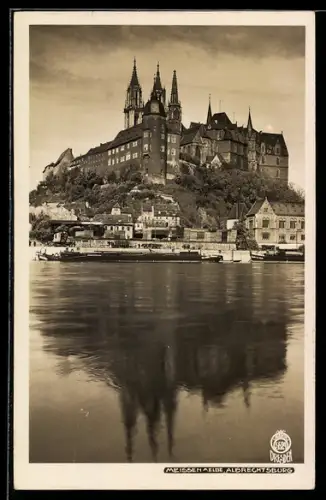 Foto-AK Walter Hahn, Dresden, Nr. 5629: Meissen / Elbe, Elbpartie mit Albrechtsburg