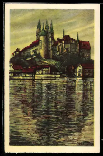 AK Meissen, Albrechtsburg an der Elbe