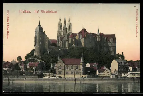 AK Meissen, Albrechtsburg, Ansicht v. d. Elbe