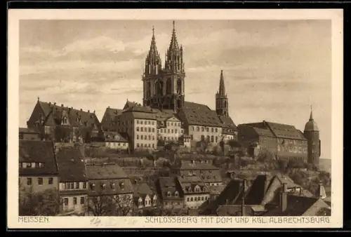 AK Meissen, Schlossberg m. Dom u. Kgl. Albrechtsburg