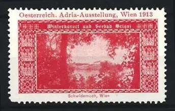 Reklamemarke Wien, Adria-Ausstellung 1913, Winterkurort und Seebad Brioni