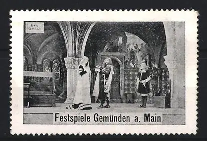 Reklamemarke Gemünden a. Main, Festspiele, Mittelalterliche Szene