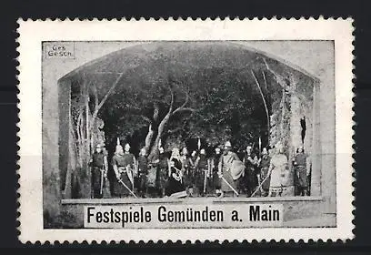 Reklamemarke Gemünden a. Main, Festspiele, Theateraufführung auf Bühne