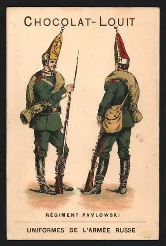 Sammelbild Bordeaux, Louit-Frères, Chocolat-Louit, Régiment Pavlowski