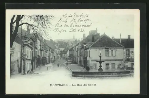 AK Montbard, La Rue du Canal