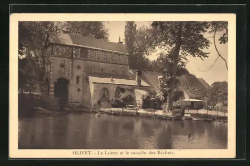 AK Olivet, Le Loiret et le moulin des Béchets