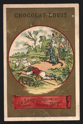 Sammelbild Bordeaux, Louit-Frères, Chocolat-Louit, Le Lopup devenu Berger