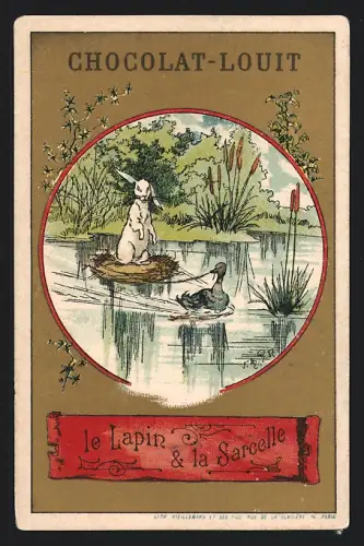 Sammelbild Bordeaux, Louit-Frères, Chocolat-Louit, Le lapin & la Sarcelle