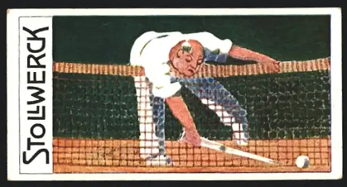 Sammelbild Köln, Gebrüder Stollwerck AG, Schokolade, Mann an einem Tennisnetz