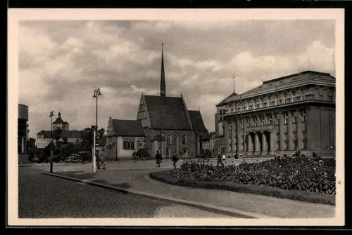 AK Pardubitz, Strassenpartie im Ort