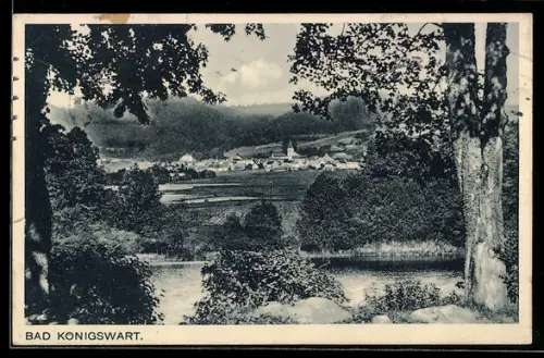 AK Bad Königswart, Durchblick zum Ort