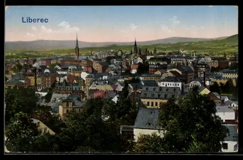 AK Liberec, Panoramaansicht des Ortes