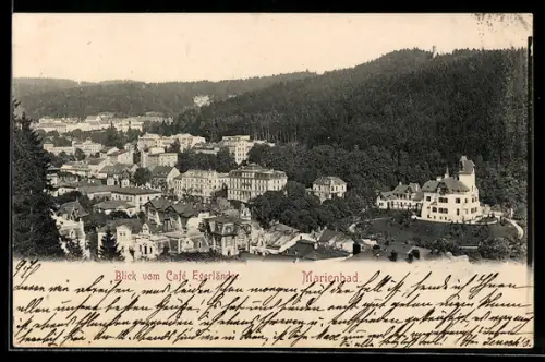 AK Marienbad, Blick vom Cafe Egerländer
