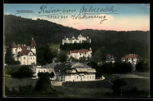 AK Marienbad, Blick in den Ort