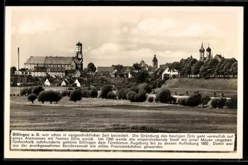 AK Dillingen a. D., Ortspartie mit Schloss