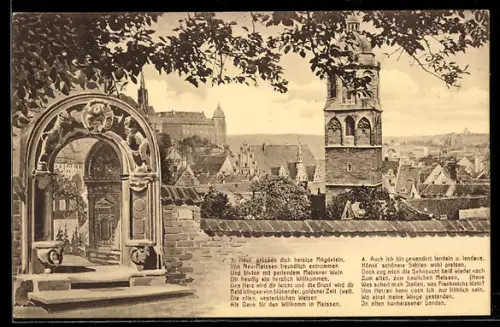 AK Meissen, Teilansicht mit Schloss