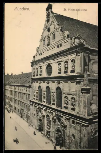 AK München, St. Michaelskirche aus der Vogelschau