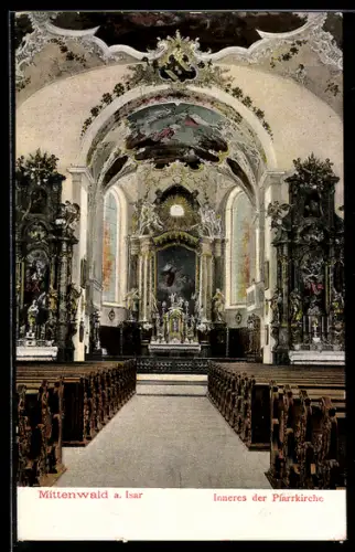 AK Mittenwald a. Isar, Inneres der Pfarrkirche