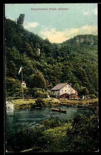 AK Stempfermühle /Fränk. Schweiz, Gebäude, Gewässer, Felsen