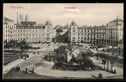 AK München, Karlsplatz aus der Vogelschau