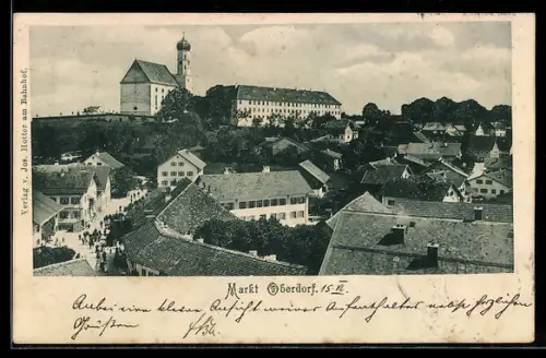 AK Markt Oberdorf, Ortsansicht mit Kirche und Schloss