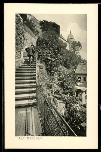AK Meissen, Alt-Meissen, Amtsstufen, Turm, Wohnhäuser