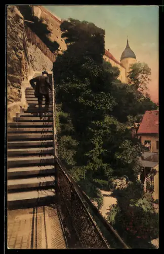 AK Meissen, Alt-Meissen, Amtsstufen, Blick auf den Turm
