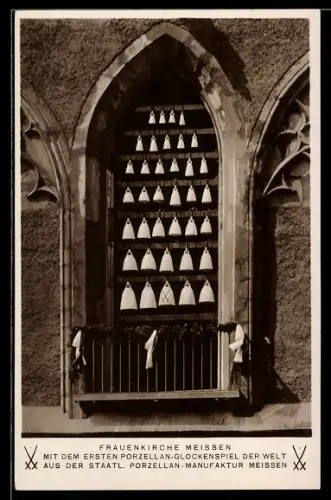 AK Meissen, Frauenkirche, Porzellanglockenspiel der Staatl. Porzellan-Manufaktur
