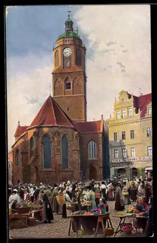 AK Meissen, Markt und Frauenkirche, Marktbetrieb