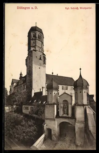 AK Dillingen a. D., Kgl. Schloss, Westportal