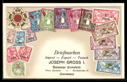AK Sansibar, Briefmarken, Briefmarken Import & Export Joseph Gross