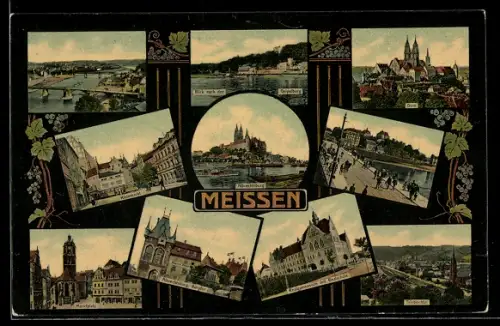 AK Meissen, Geipelburg, Dom, Albrechtsburg, Realgymnasium mit Realschule