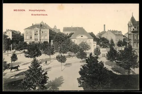 AK Meissen, Hospitalplatz mit Krankenhaus