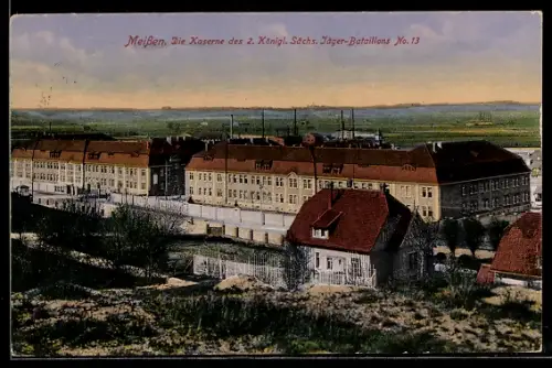 AK Meissen, Die Kaserne des 2. Sächs. Jäger-Bataillons 13, Jetzige Landespolizeischule