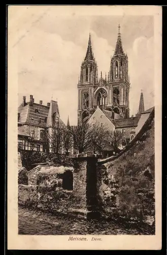 AK Meissen, Blick zum Dom