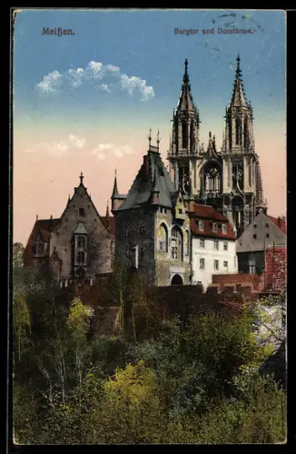 AK Meissen, Burgtor und Domtürme