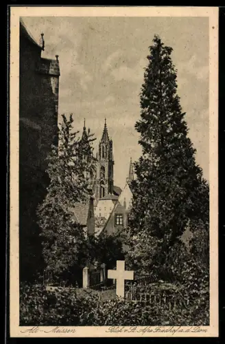 AK Alt-Meissen, Blick vom St. Afra-Friedhof auf den Dom