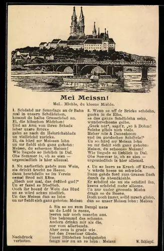 Künstler-AK Meissen, Albrechtsburg